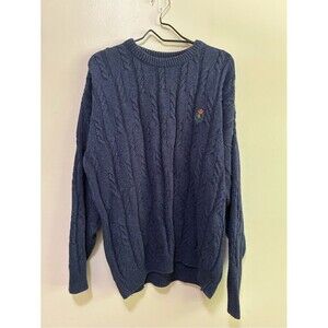 Ralph Lauren Chaps Vintage Heathered Blue cotton crewneck sweater size xl